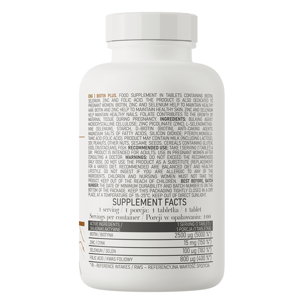 OstroVit Biotin PLUS, 100 tab
