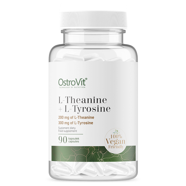 OstroVit L-teaninas + tirozinas VEGAN, 90 kaps