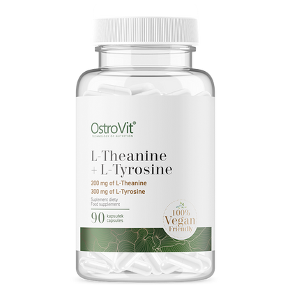 OstroVit L-teaninas + tirozinas VEGAN, 90 kaps
