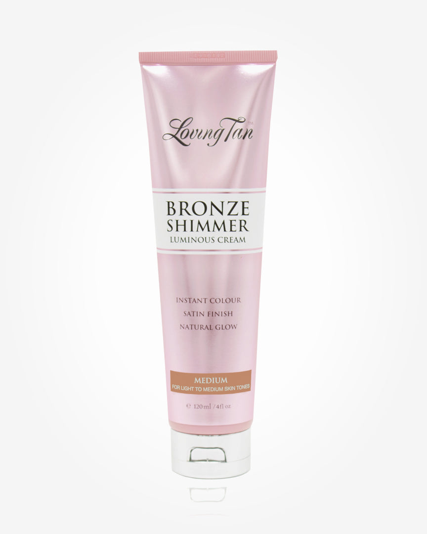 LovingTan BRONZE Blizgantis Švytintis Kremas - VIDUTINIS, 120ml