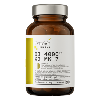 OstroVit Pharma D3 4000 + K2 MK-7, 90 таблеток