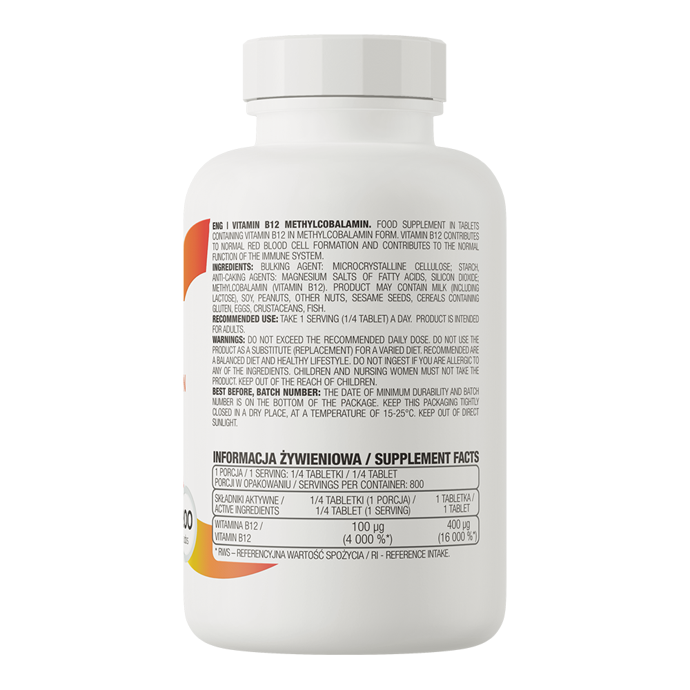 OstroVit Vitamin B12 Methylocobalamin, 200 tab