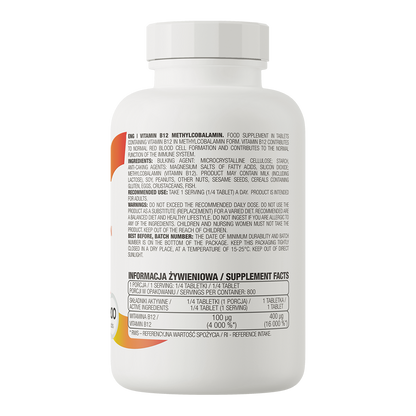 OstroVit Vitamin B12 Methylocobalamin, 200 tab