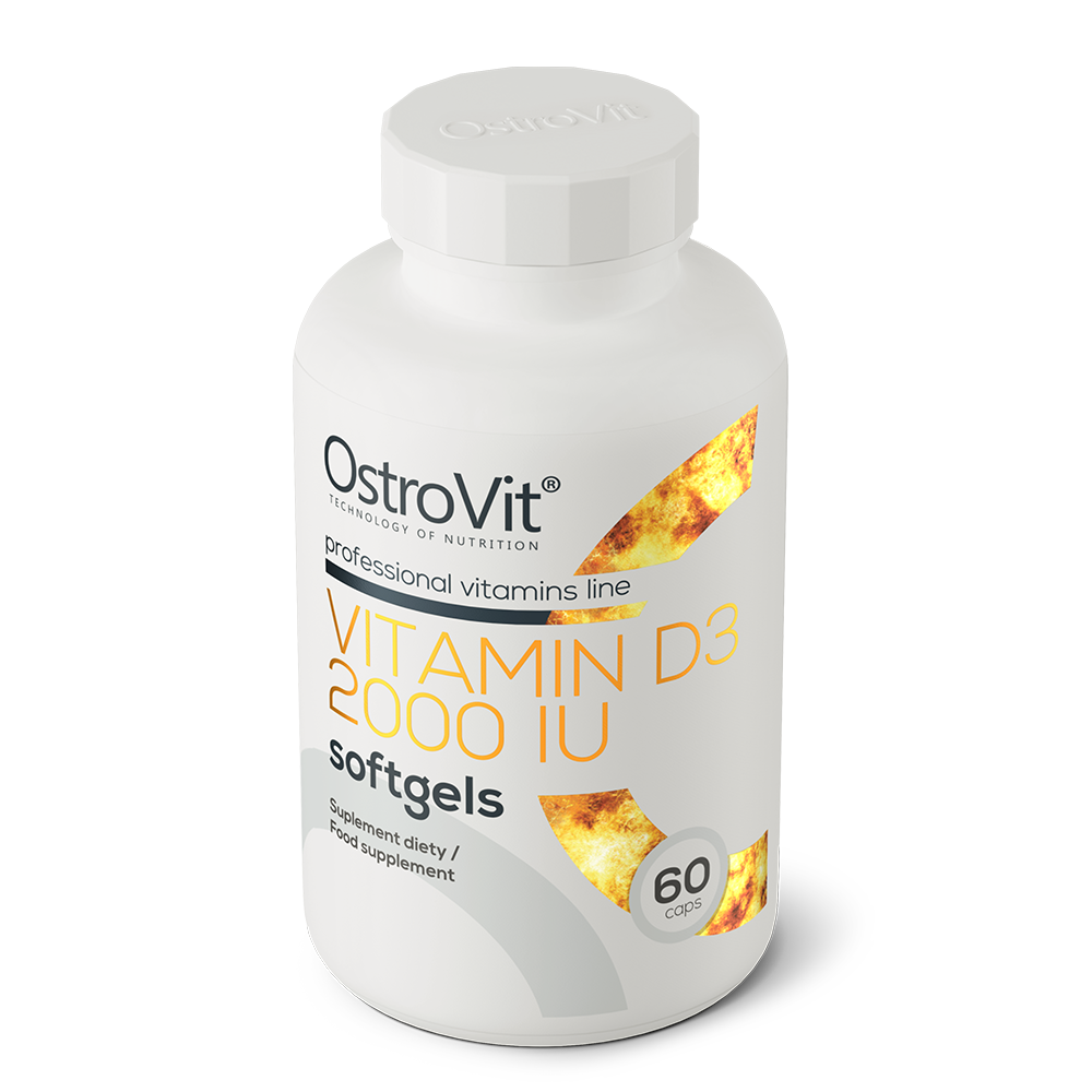OstroVit Vitaminas D3 2000 IU, 60 kaps