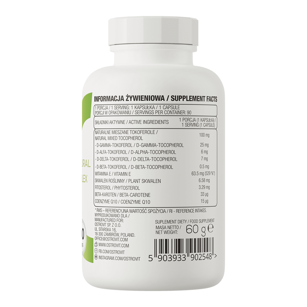 OstroVit Vitamin E Complex, 90 kap