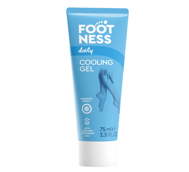 FOOTNESS Cooling Gel su levandų ir piprėčių aliejais, 75 ml