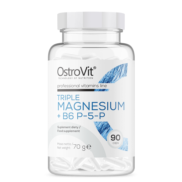 OstroVit Trigubas Magnesium + B6 P-5-P, 90 caps