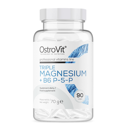 OstroVit Trigubas Magnesium + B6 P-5-P, 90 caps