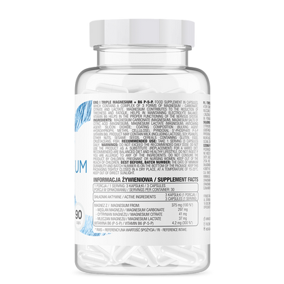 OstroVit Trigubas Magnesium + B6 P-5-P, 90 caps