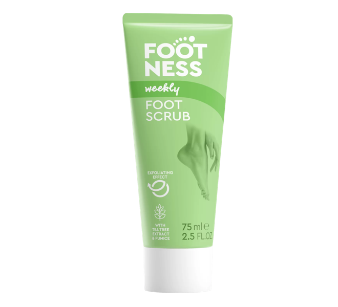 FOOTNESS Foot Scrub with tea tree extract and pumice, 75 ml