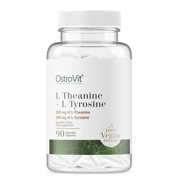 OstroVit L-teaninas + tirozinas VEGAN, 90 kaps